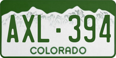 CO license plate AXL394