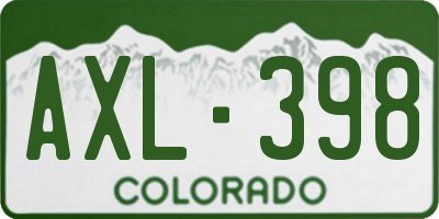 CO license plate AXL398