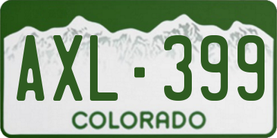 CO license plate AXL399