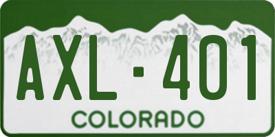 CO license plate AXL401