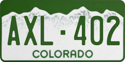 CO license plate AXL402