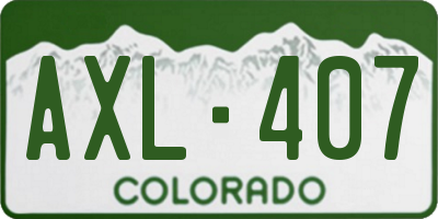 CO license plate AXL407