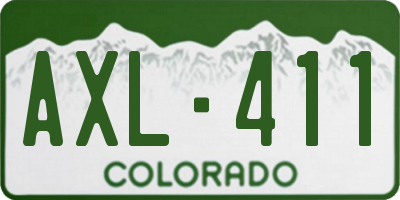 CO license plate AXL411