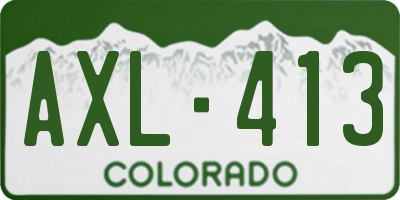 CO license plate AXL413