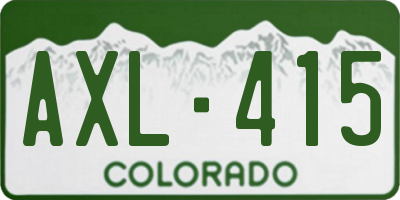 CO license plate AXL415