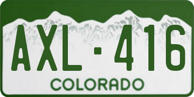 CO license plate AXL416