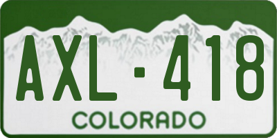 CO license plate AXL418