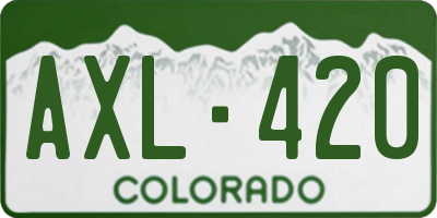 CO license plate AXL420