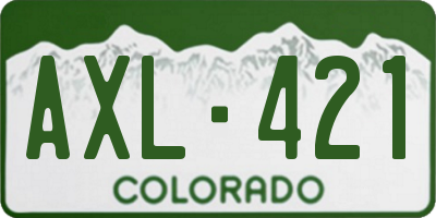 CO license plate AXL421