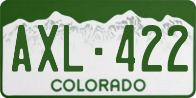 CO license plate AXL422