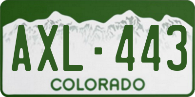 CO license plate AXL443
