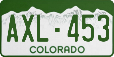 CO license plate AXL453