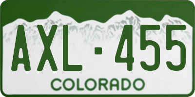 CO license plate AXL455