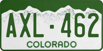 CO license plate AXL462
