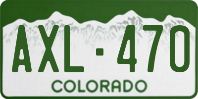 CO license plate AXL470