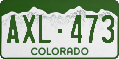 CO license plate AXL473