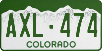 CO license plate AXL474