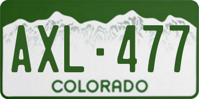 CO license plate AXL477