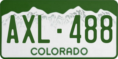 CO license plate AXL488