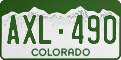 CO license plate AXL490
