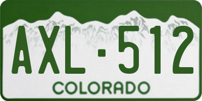 CO license plate AXL512