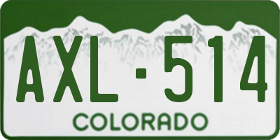 CO license plate AXL514