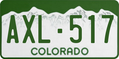CO license plate AXL517