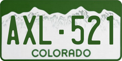 CO license plate AXL521