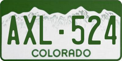 CO license plate AXL524