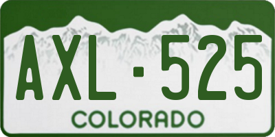 CO license plate AXL525