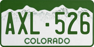 CO license plate AXL526