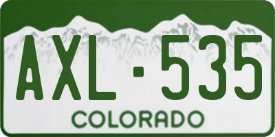 CO license plate AXL535