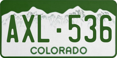 CO license plate AXL536