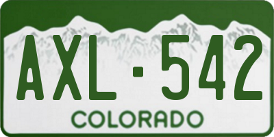CO license plate AXL542