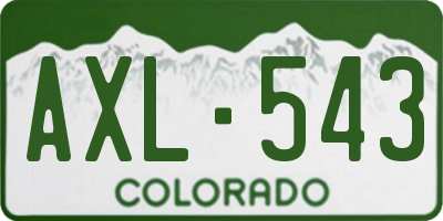 CO license plate AXL543