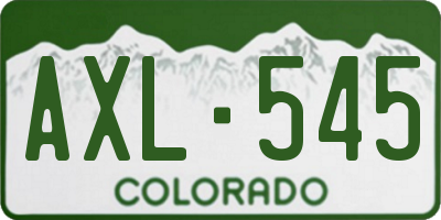 CO license plate AXL545