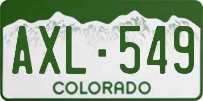 CO license plate AXL549