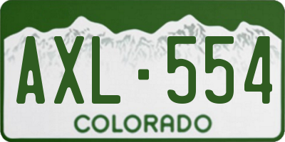 CO license plate AXL554