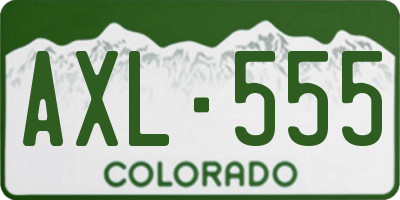 CO license plate AXL555