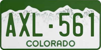 CO license plate AXL561
