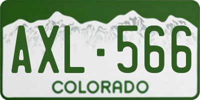 CO license plate AXL566