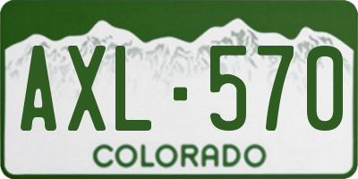 CO license plate AXL570