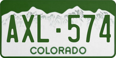 CO license plate AXL574