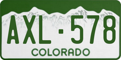 CO license plate AXL578