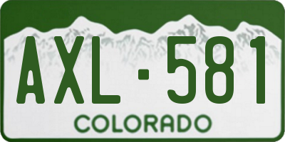 CO license plate AXL581