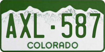 CO license plate AXL587