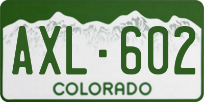 CO license plate AXL602
