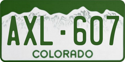 CO license plate AXL607