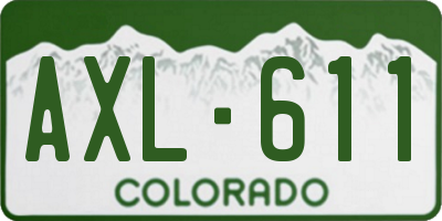 CO license plate AXL611