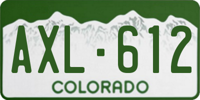 CO license plate AXL612